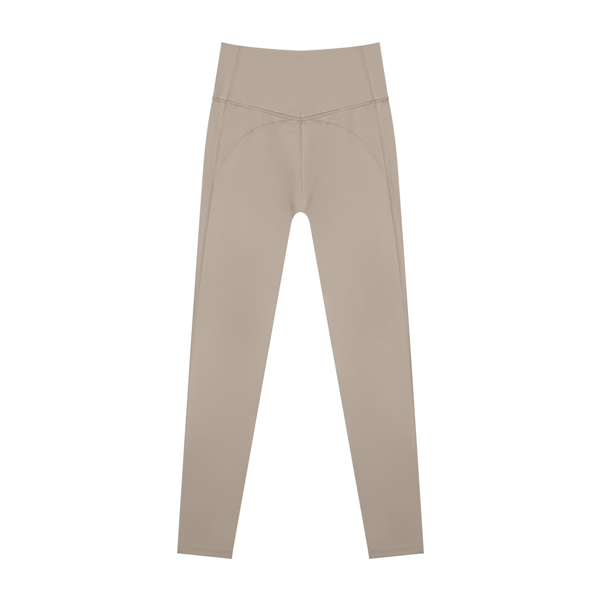 Women's Supportive High Rise Ankle Yoga Leggings in khaki, alternate angle