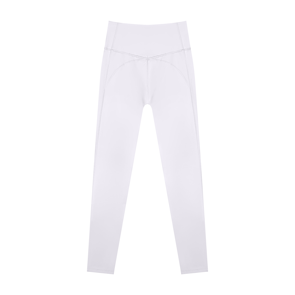 Women's Supportive High Rise Ankle Yoga Leggings in white gray, alternate angle