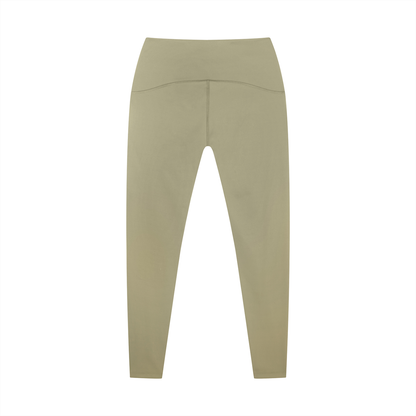 Women's Tapered Ankle Yoga Leggings in khaki, alternate angle