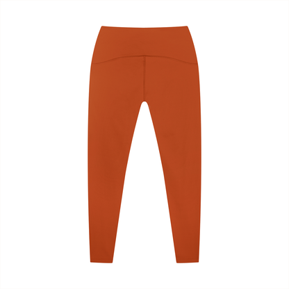 Women's Tapered Ankle Yoga Leggings in orange, alternate angle