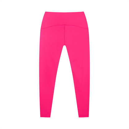 Women's Tapered Ankle Yoga Leggings in rose pink, alternate angle