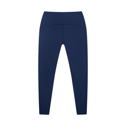 Women's Tapered Ankle Yoga Leggings in royal blue, alternate angle