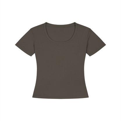 Women's Tencel Baby T-Shirt in gray coffee