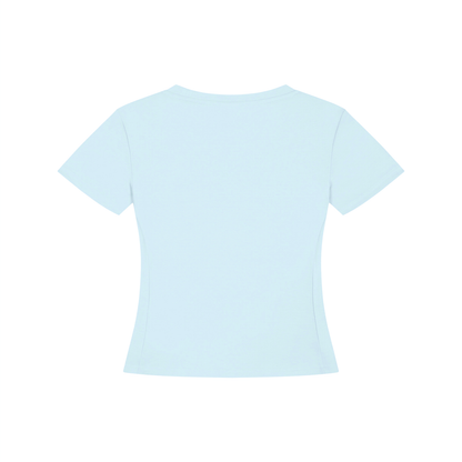 Women's Tencel Baby T-Shirt in light blue, alternate angle