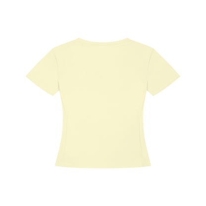 Women's Tencel Baby T-Shirt in light yellow, alternate angle