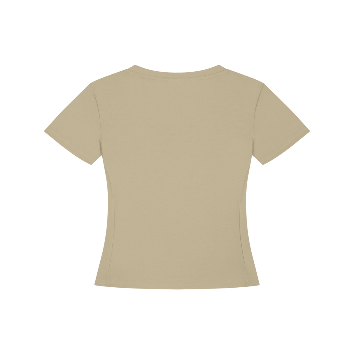 Women's Tencel Baby T-Shirt in pale khaki, alternate angle