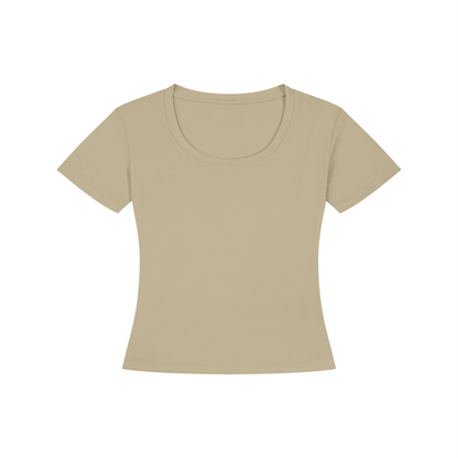 Women's Tencel Baby T-Shirt in pale khaki