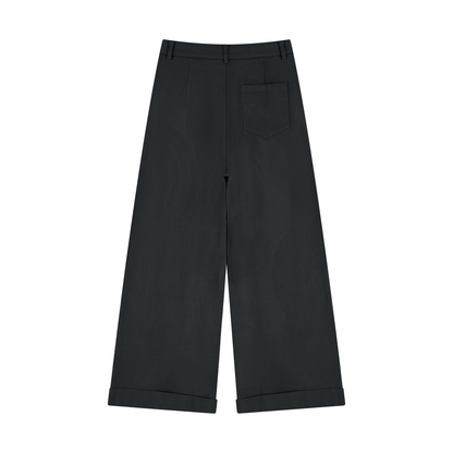 Women's Tencel Wide Leg Pants in black, alternate angle
