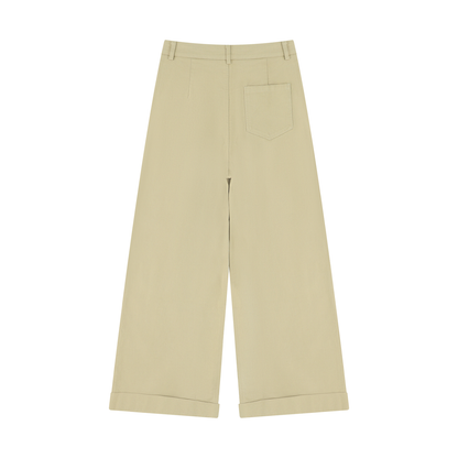 Women's Tencel Wide Leg Pants in khaki, alternate angle