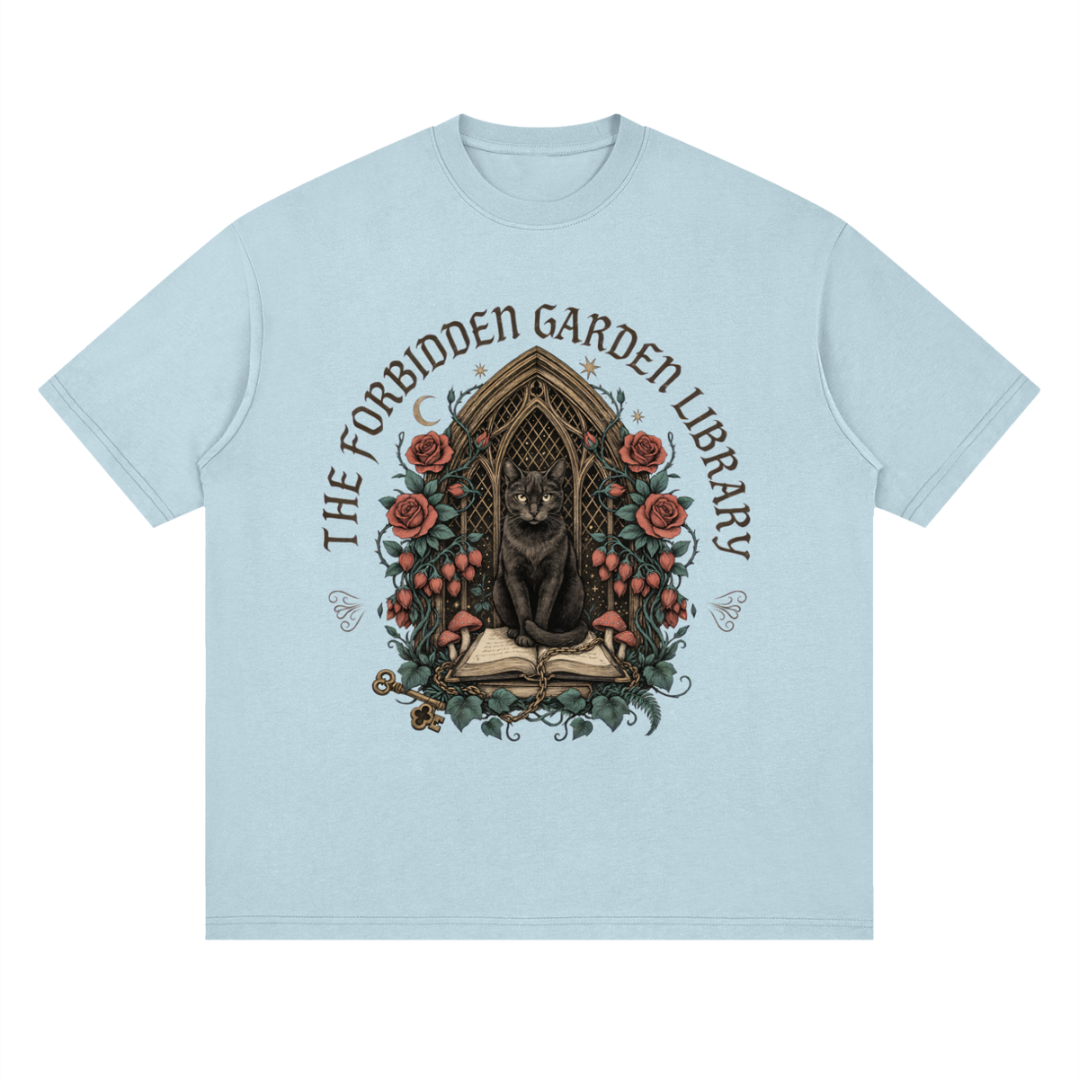 Women’s The Forbidden Garden Library Loose Drop-Shoulder T-Shirt, view 13