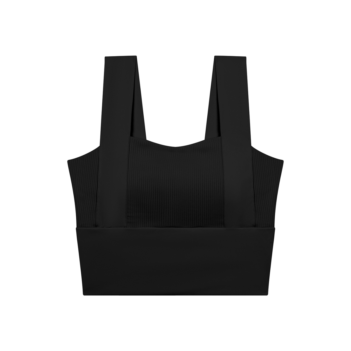 Women's Tonal Paneled Yoga Crop Tank Top in black