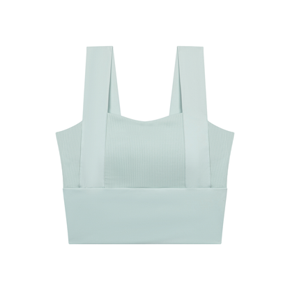 Women's Tonal Paneled Yoga Crop Tank Top in mint green