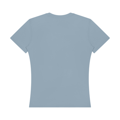 Women's Topstitch Training T-Shirt in gray blue, alternate angle