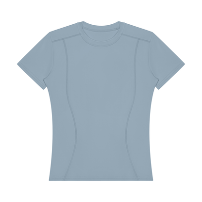 Women's Topstitch Training T-Shirt in gray blue