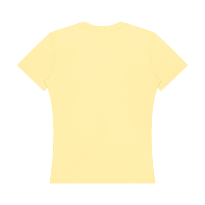 Women's Topstitch Training T-Shirt in light yellow, alternate angle