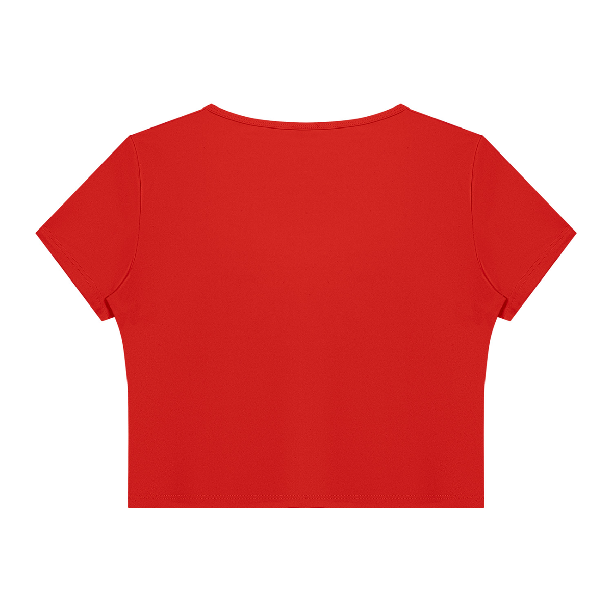 Women's Topstitch Yoga T-Shirt in red, alternate angle