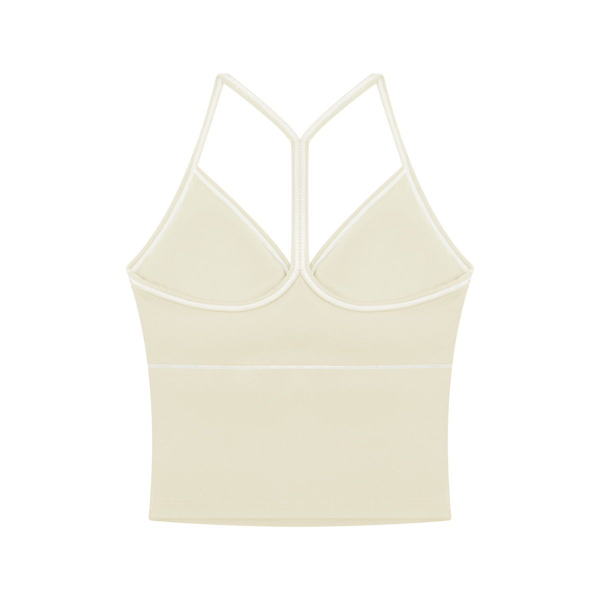 Women's Topstitch Yoga Tank Top in apricot, alternate angle