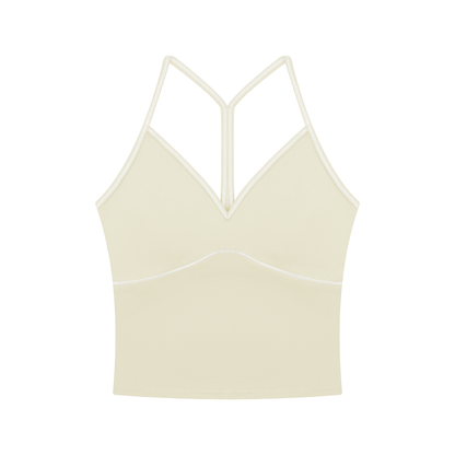 Women's Topstitch Yoga Tank Top in apricot