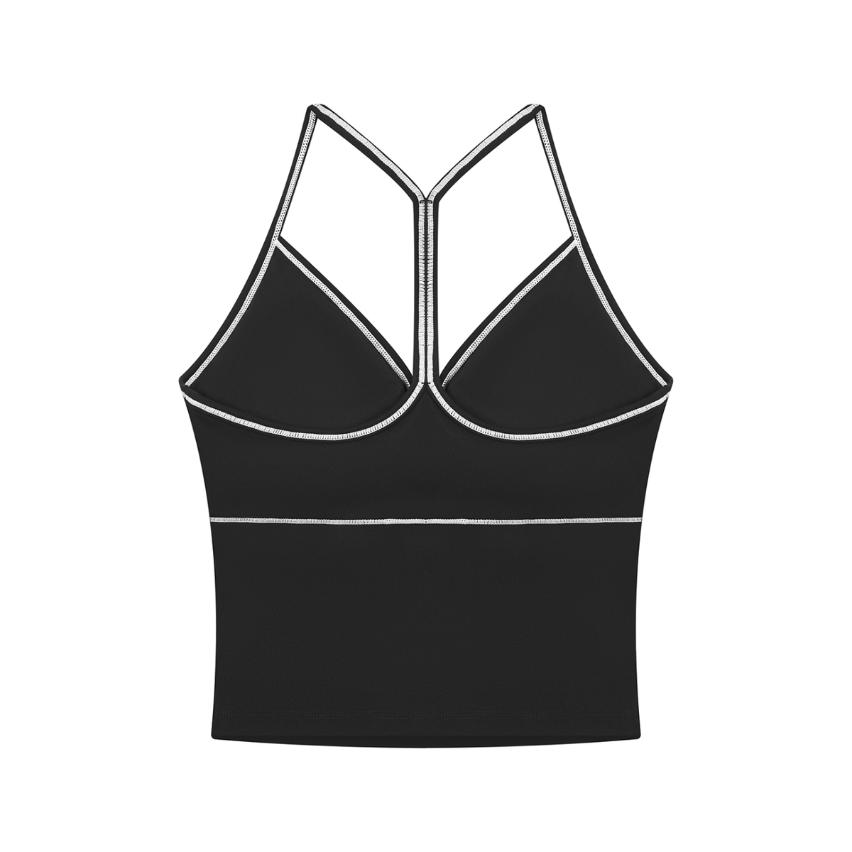 Women's Topstitch Yoga Tank Top in black, alternate angle
