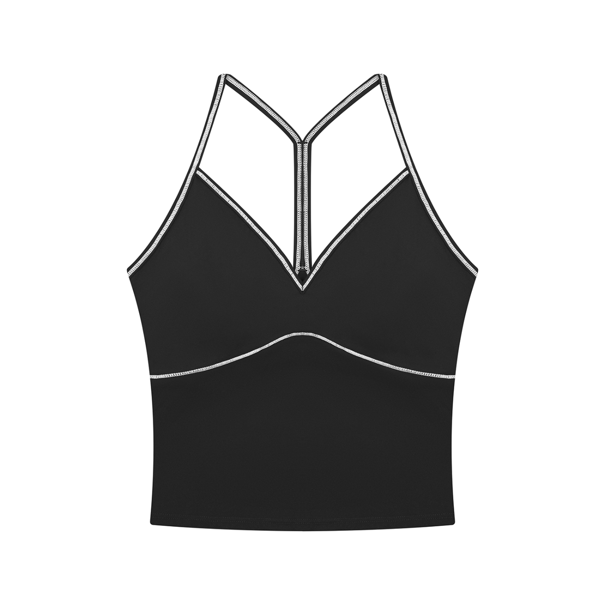Women's Topstitch Yoga Tank Top in black