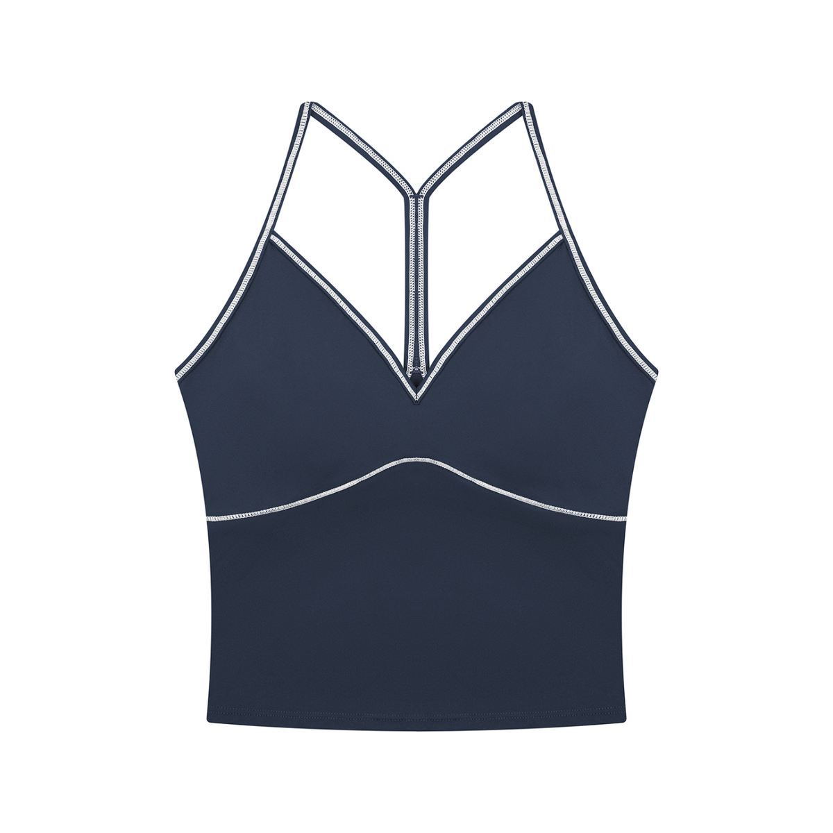 Women's Topstitch Yoga Tank Top in navy blue