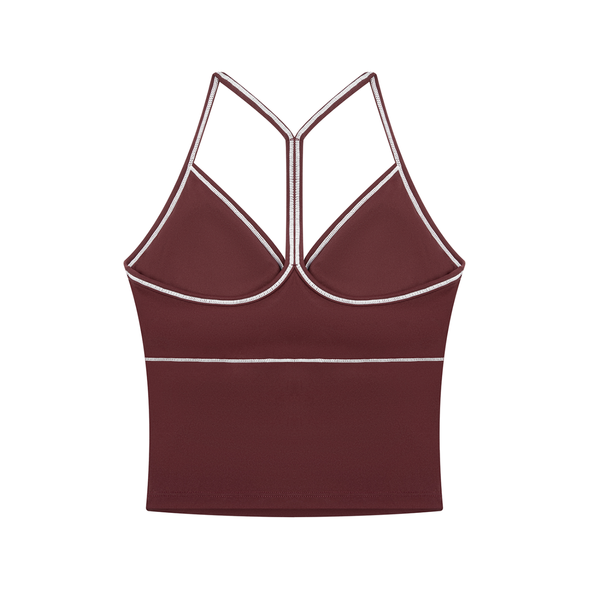 Women's Topstitch Yoga Tank Top in wine red, alternate angle