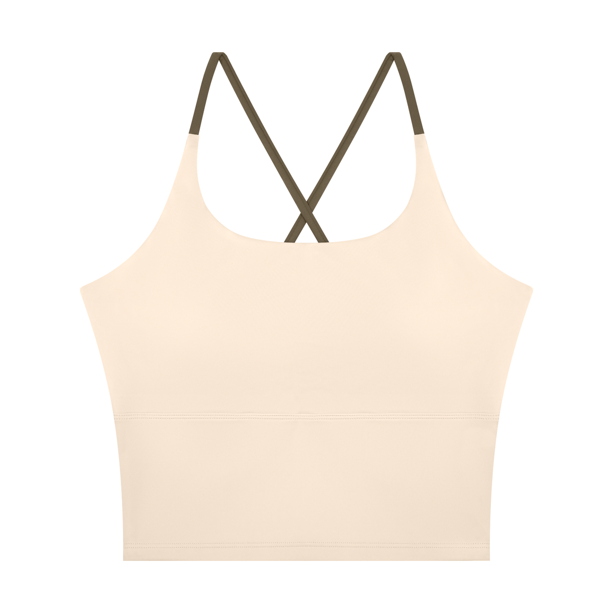 Women's U-Neck Color Block Yoga Tank Top in apricot