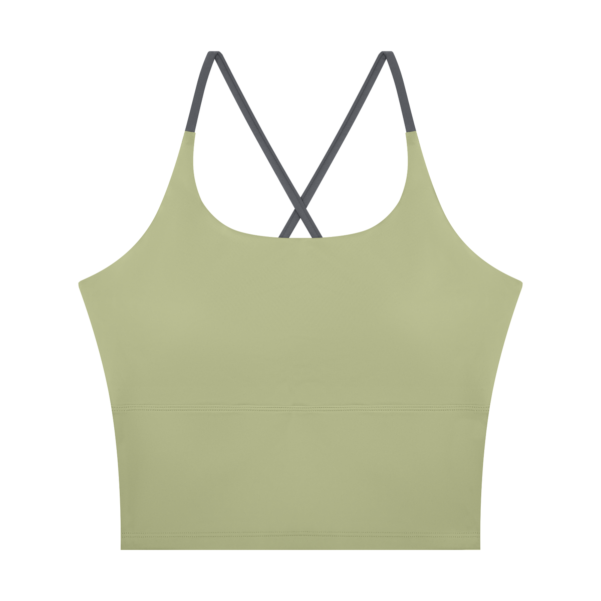 Women's U-Neck Color Block Yoga Tank Top in bean green