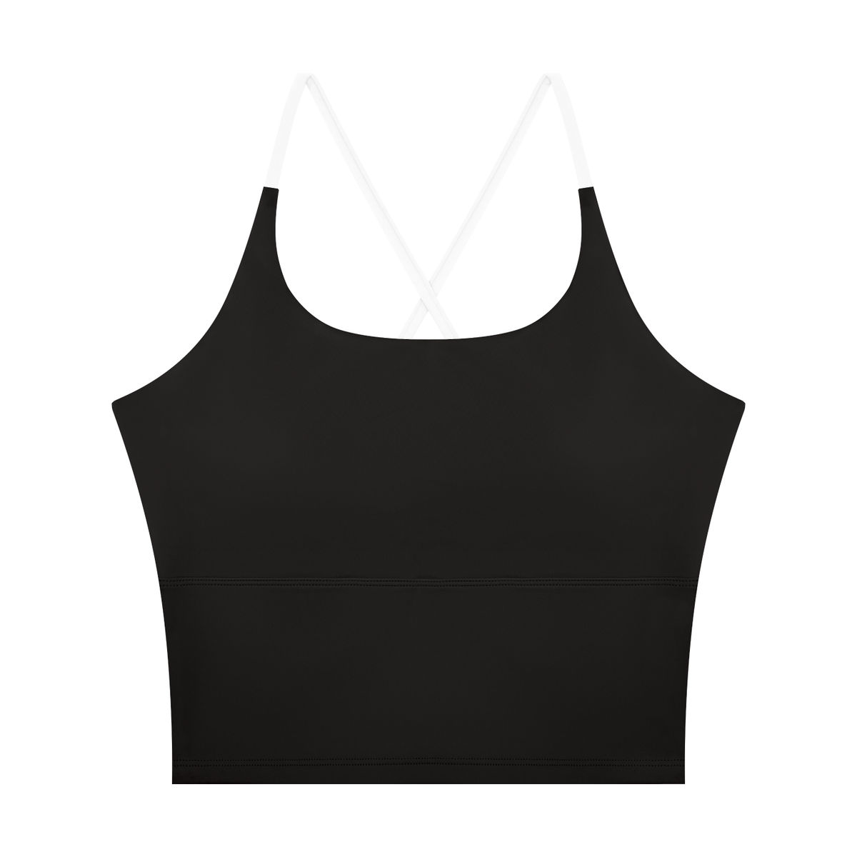 Women's U-Neck Color Block Yoga Tank Top in black