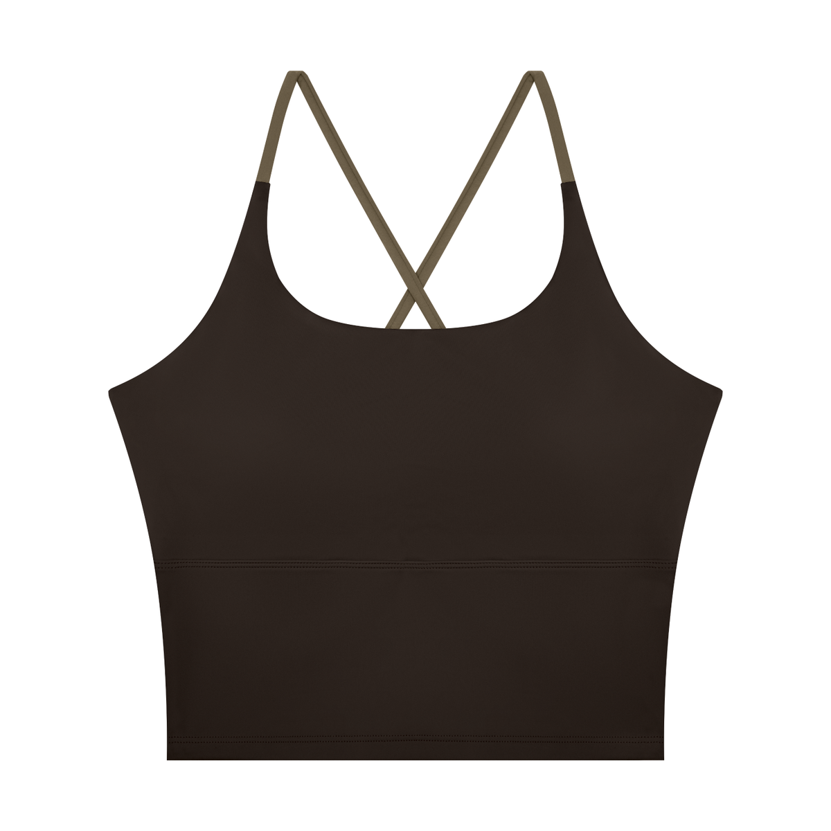 Women's U-Neck Color Block Yoga Tank Top in coffee