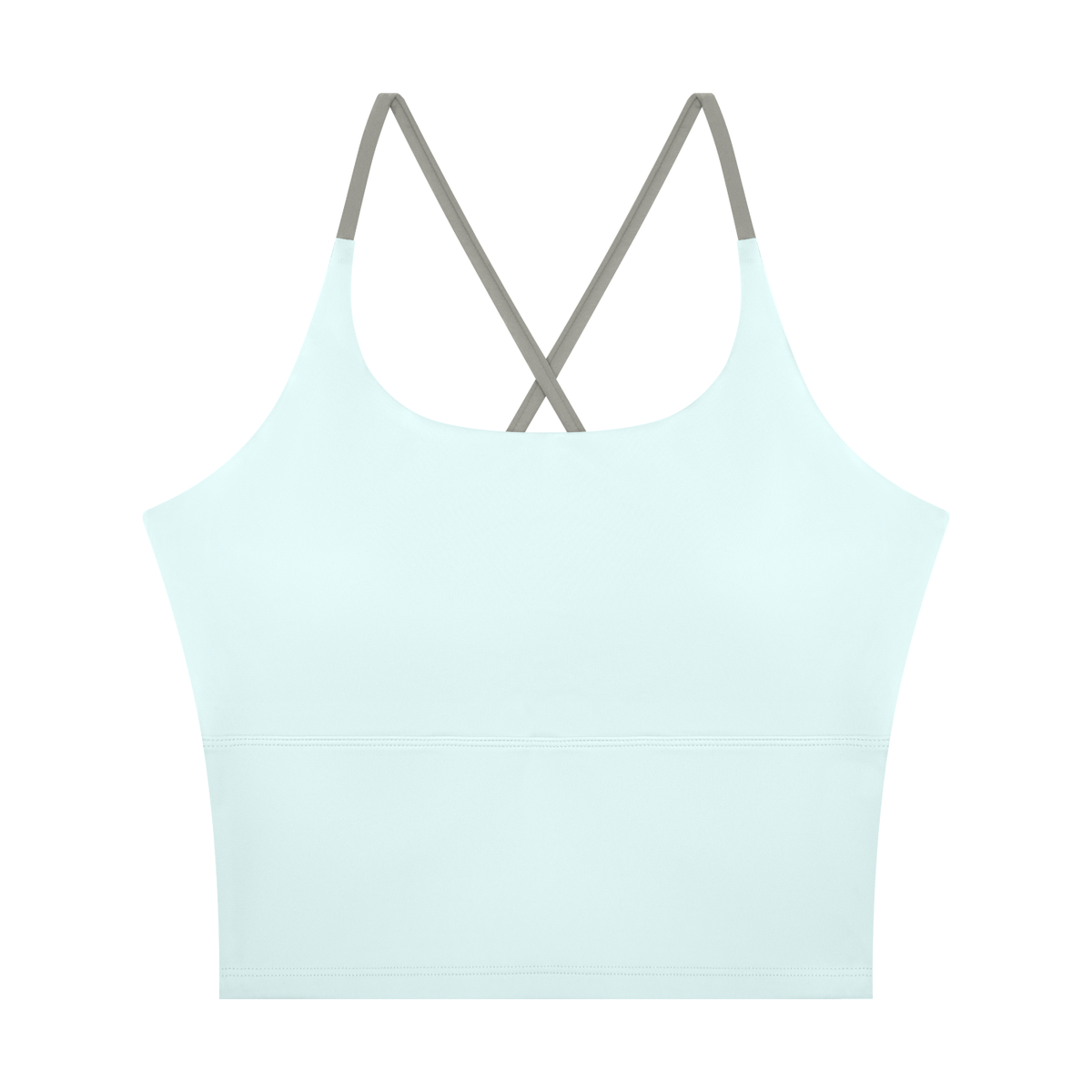 Women's U-Neck Color Block Yoga Tank Top in light blue