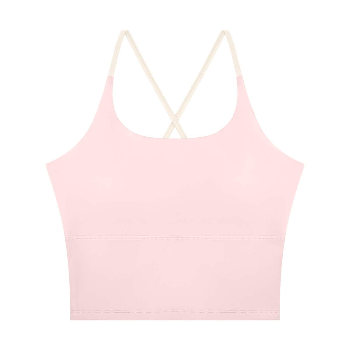 Women's U-Neck Color Block Yoga Tank Top in light pink