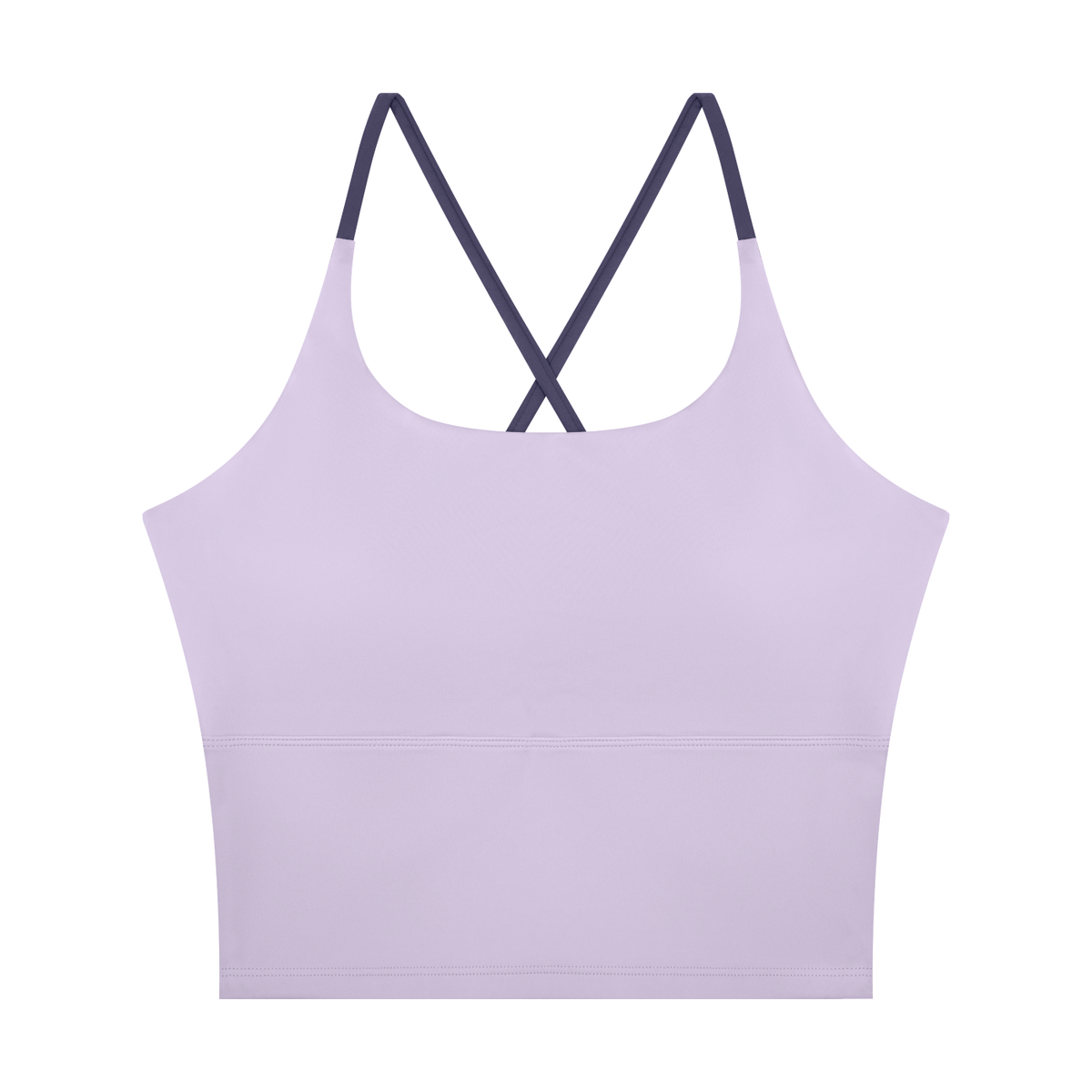 Women's U-Neck Color Block Yoga Tank Top in light purple