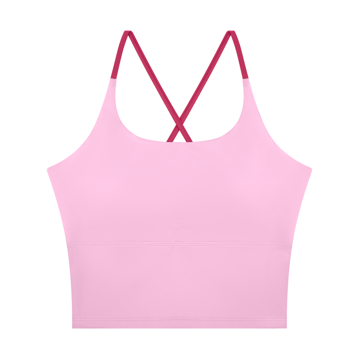 Women's U-Neck Color Block Yoga Tank Top in pink