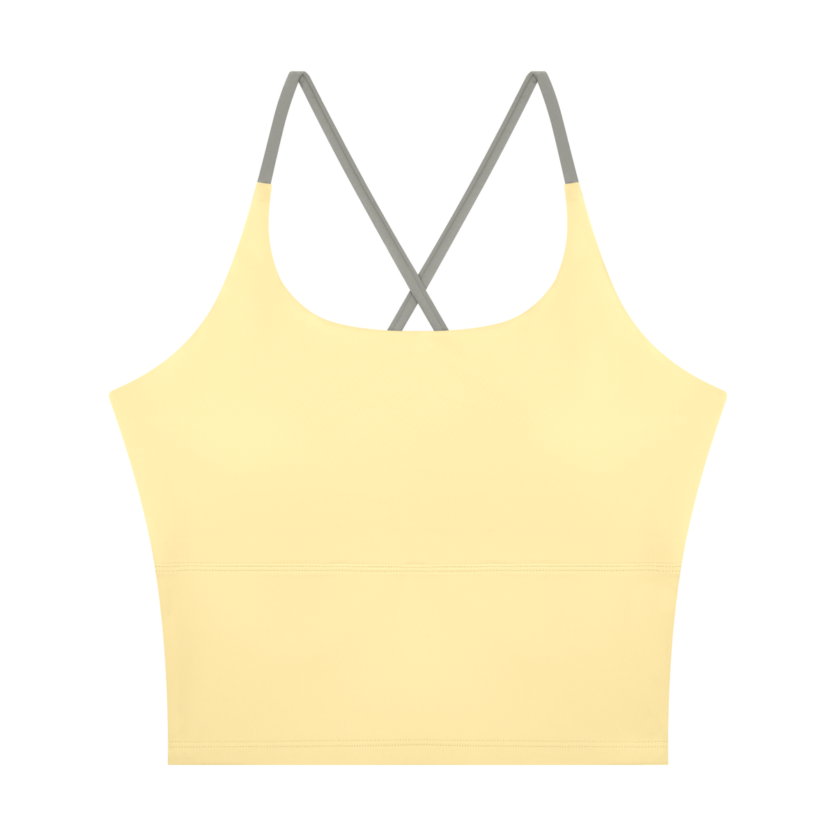 Women's U-Neck Color Block Yoga Tank Top in yellow