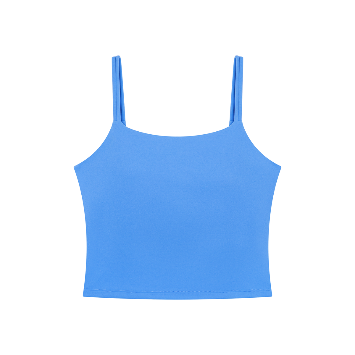 Women's U-Neck Yoga Crop Tank Top in blue