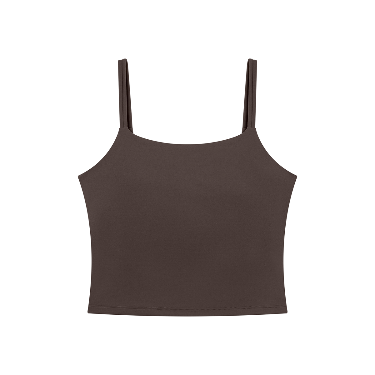 Women's U-Neck Yoga Crop Tank Top in brown