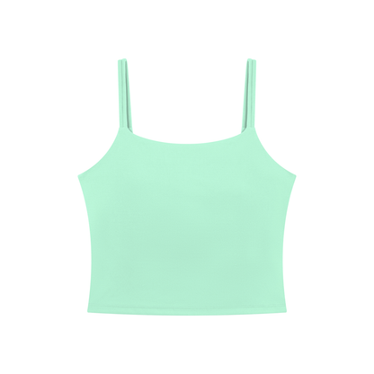 Women's U-Neck Yoga Crop Tank Top in mint green