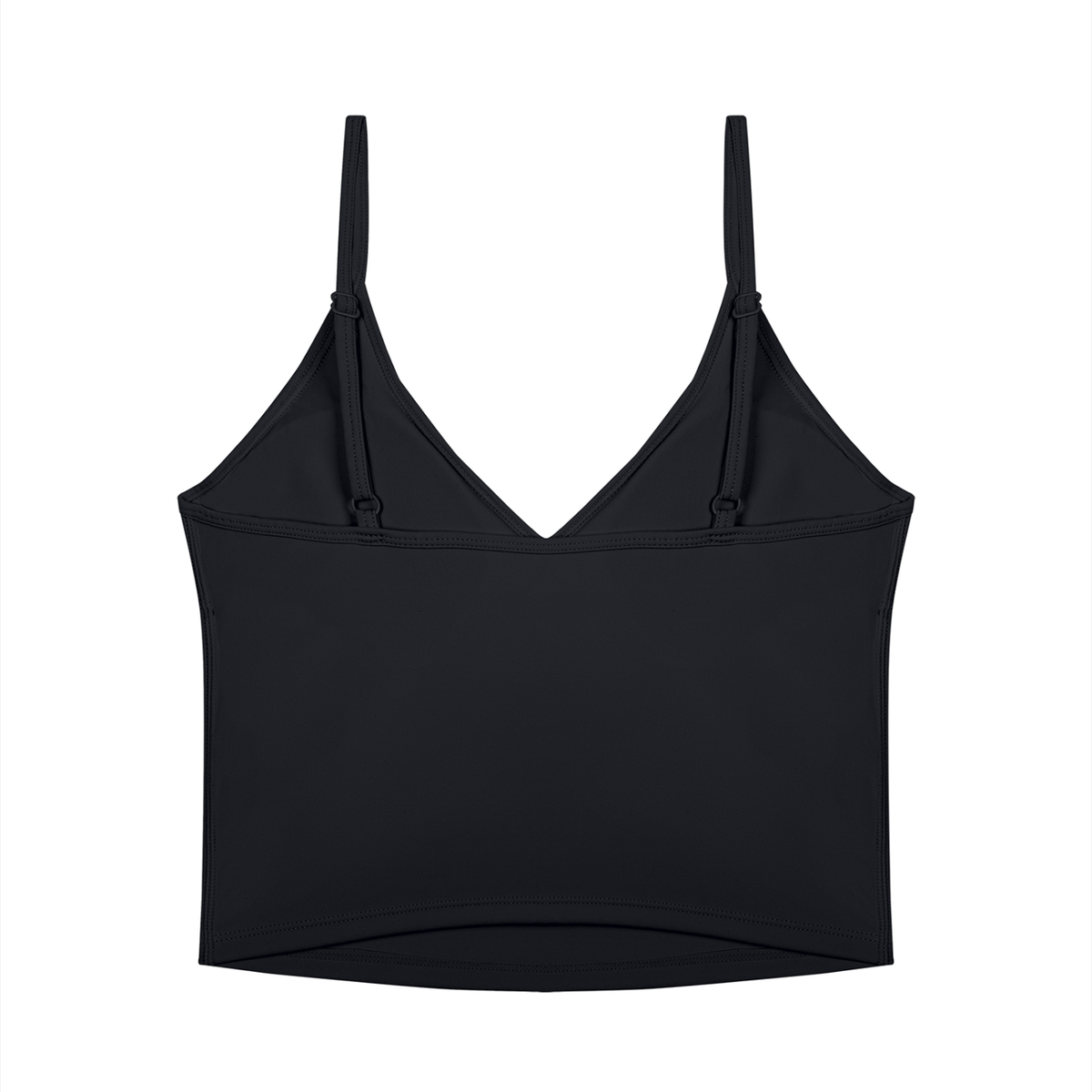 Women's V-Neck Yoga Tank Top in black, alternate angle