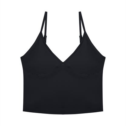 Women's V-Neck Yoga Tank Top in black