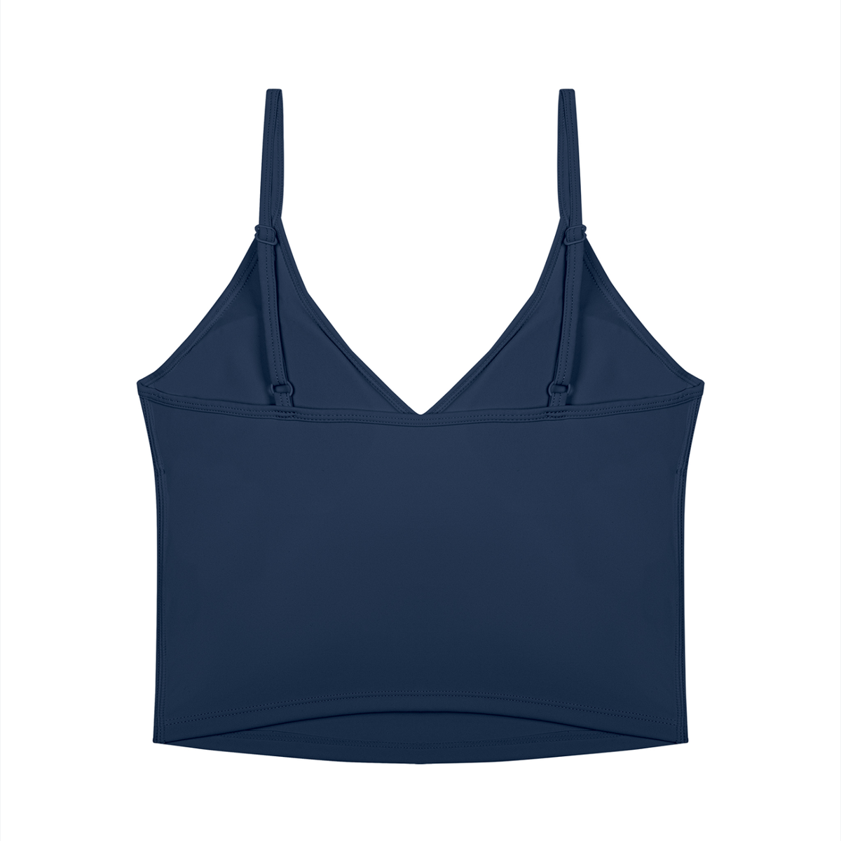 Women's V-Neck Yoga Tank Top in navy blue, alternate angle