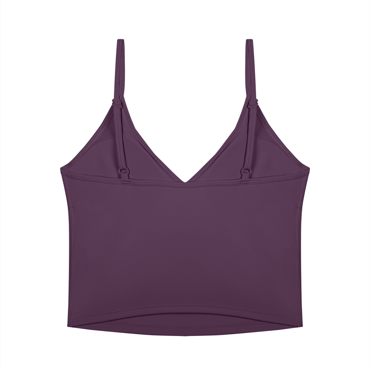 Women's V-Neck Yoga Tank Top in plum purple, alternate angle