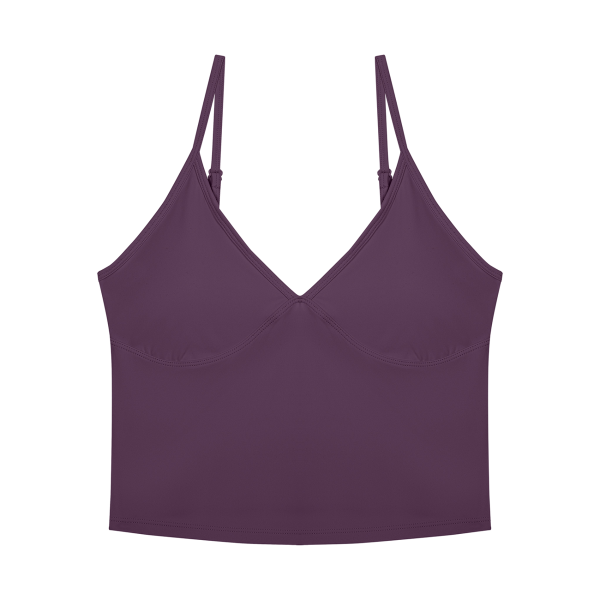 Women's V-Neck Yoga Tank Top in plum purple
