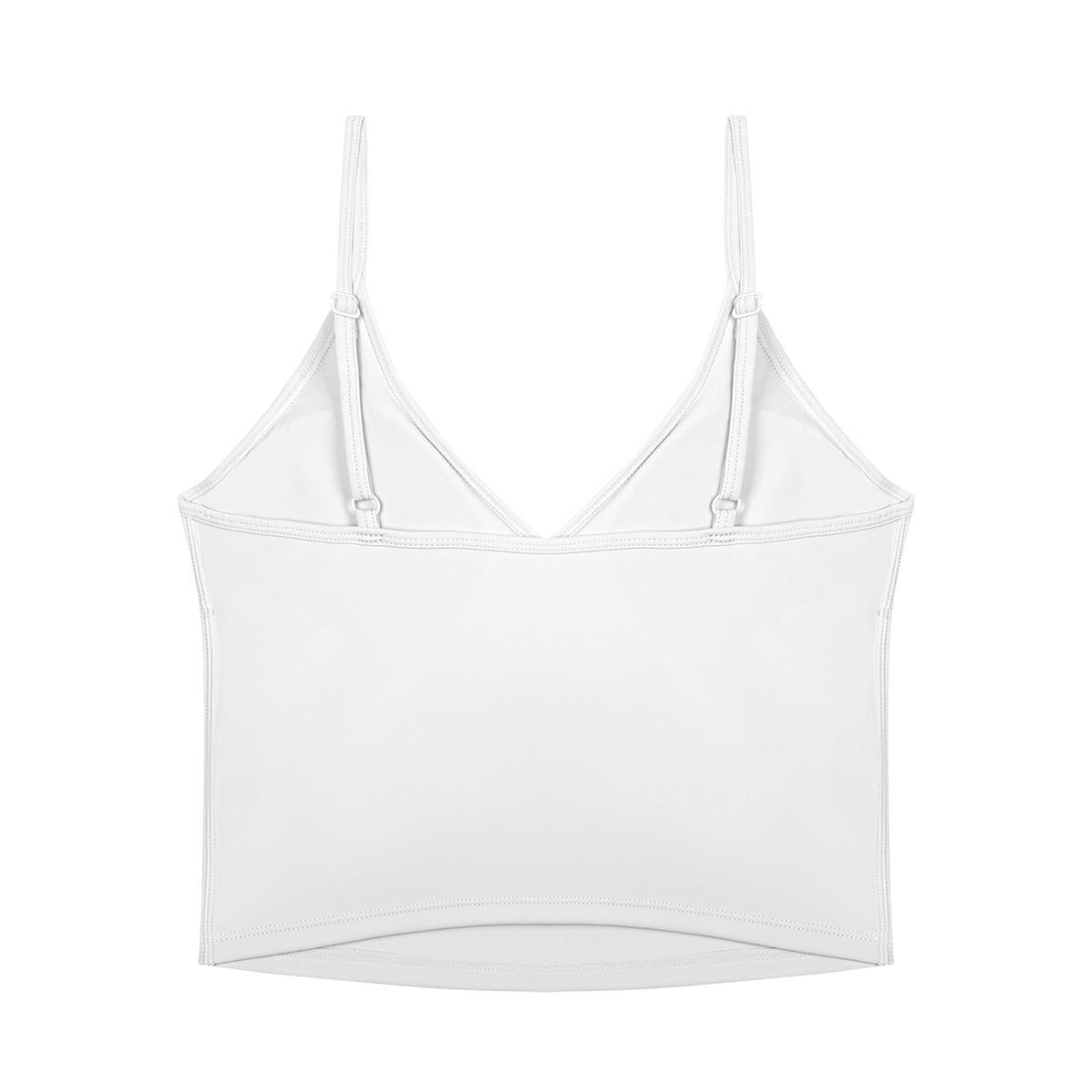 Women's V-Neck Yoga Tank Top in white, alternate angle