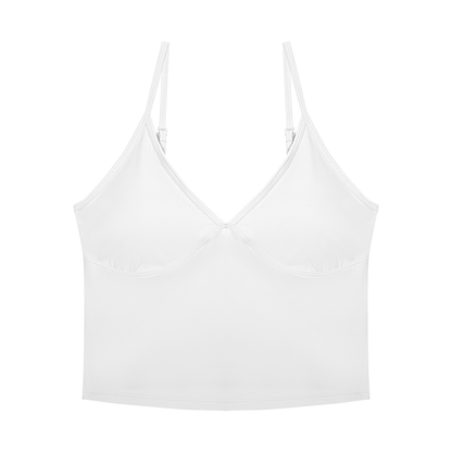 Women's V-Neck Yoga Tank Top in white
