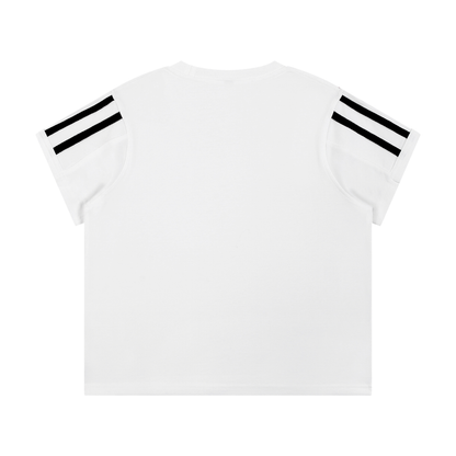 Women's Varsity Stripe T-Shirt in white, alternate angle