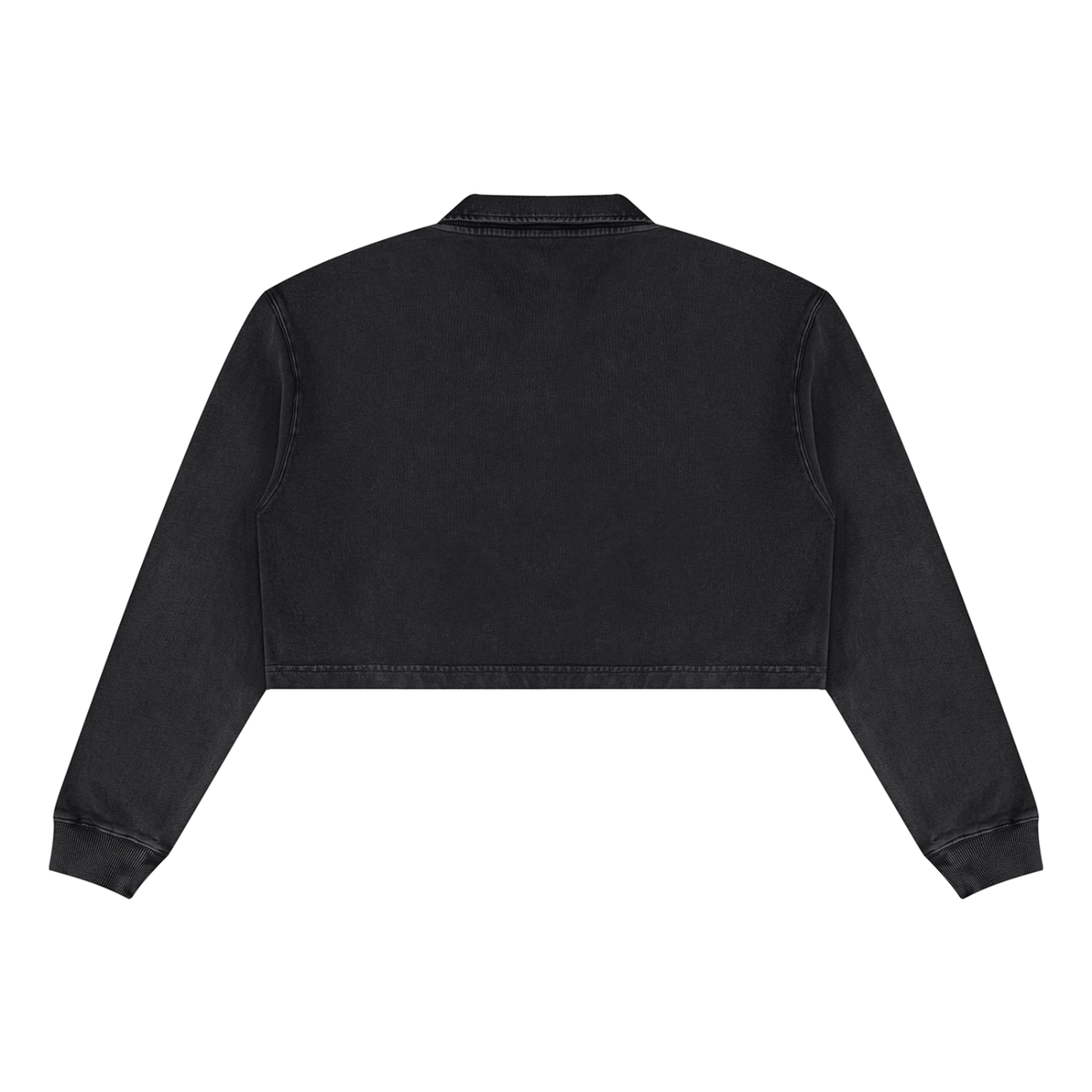 Women's Vintage Wash Crop Sweatshirt in black, alternate angle
