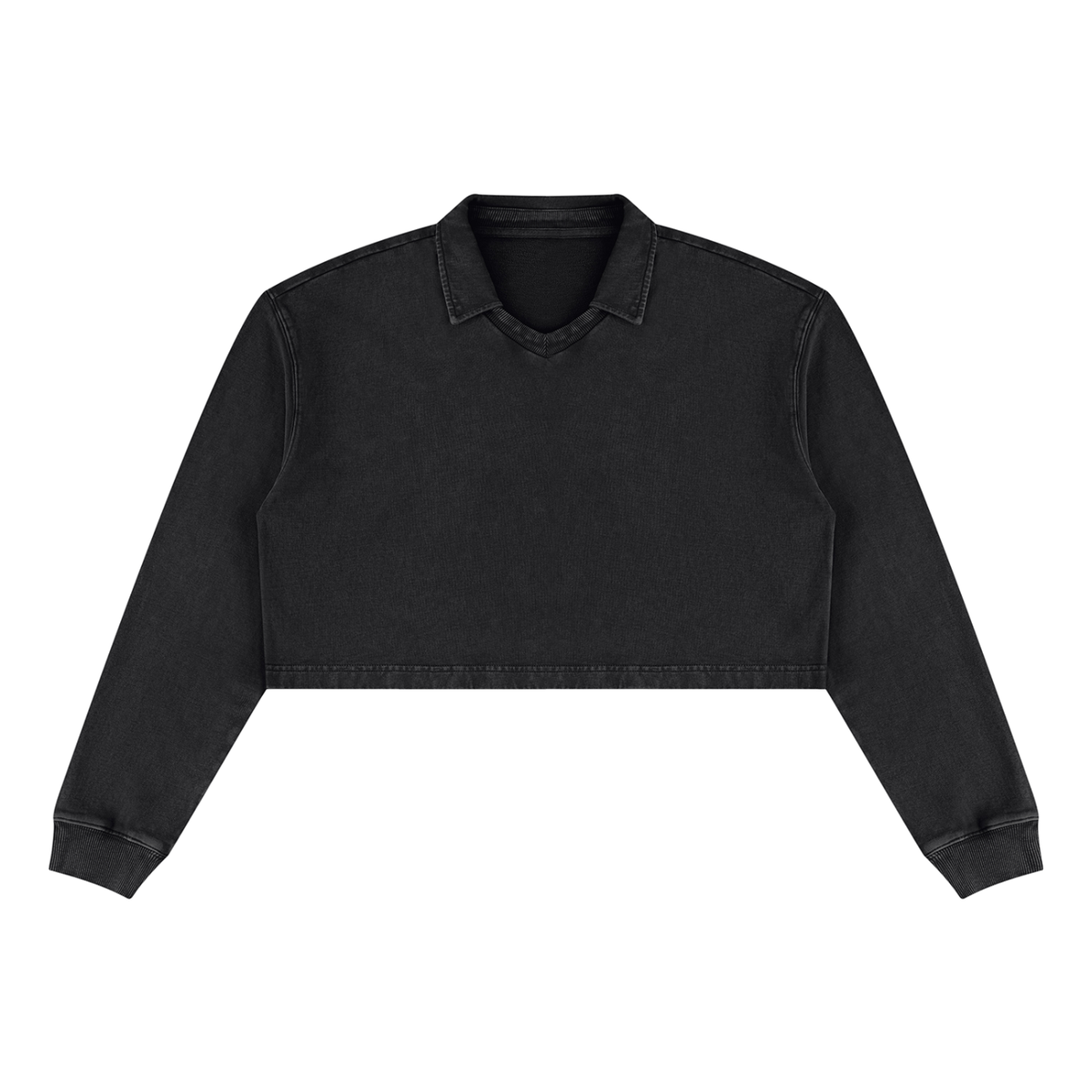Women's Vintage Wash Crop Sweatshirt in black