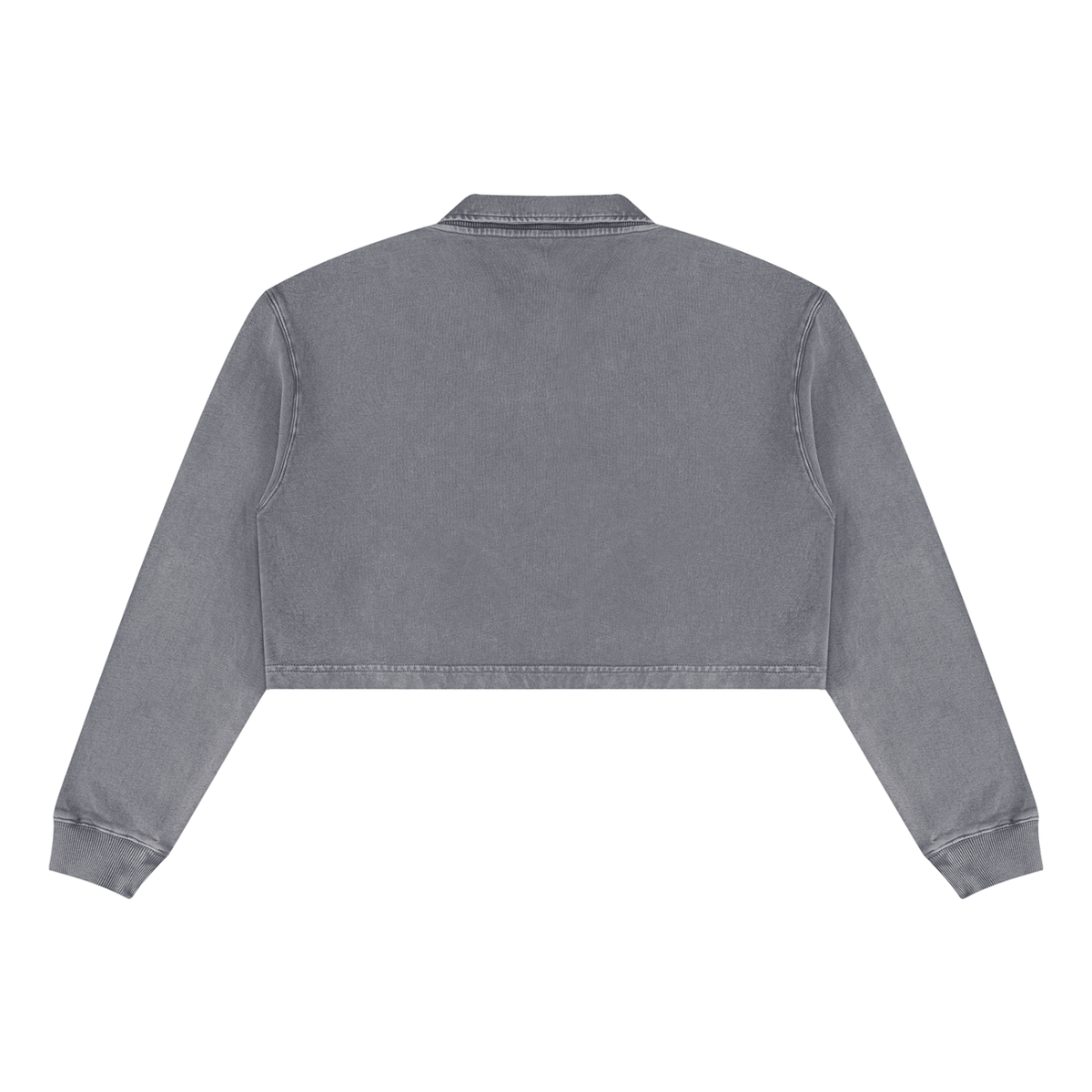 Women's Vintage Wash Crop Sweatshirt in cement gray, alternate angle