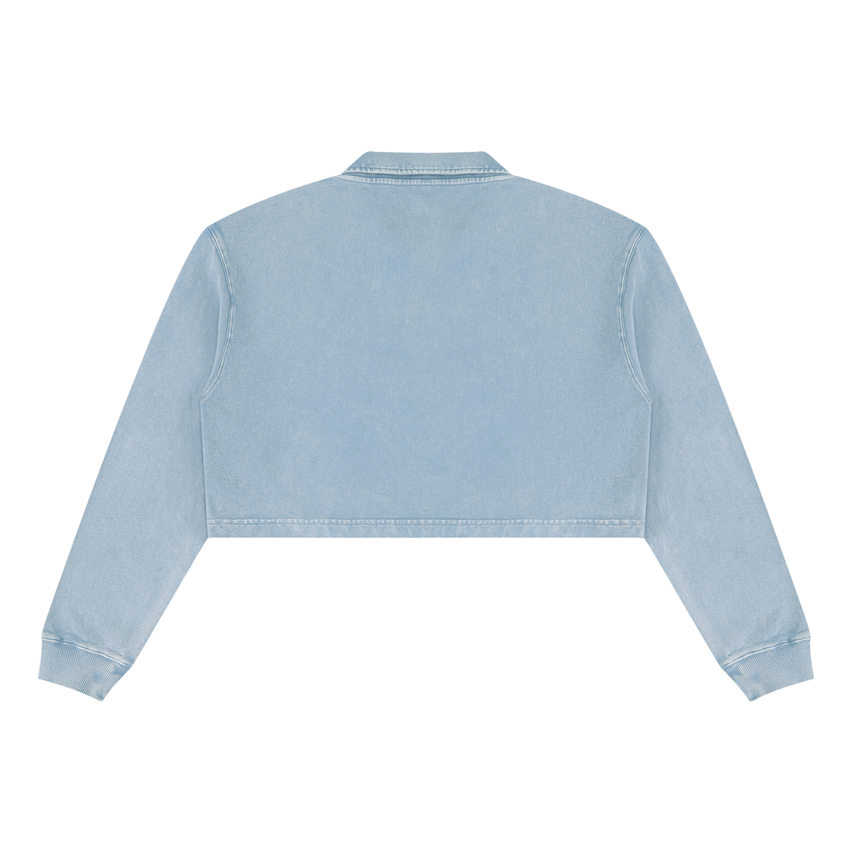 Women's Vintage Wash Crop Sweatshirt in gray blue, alternate angle